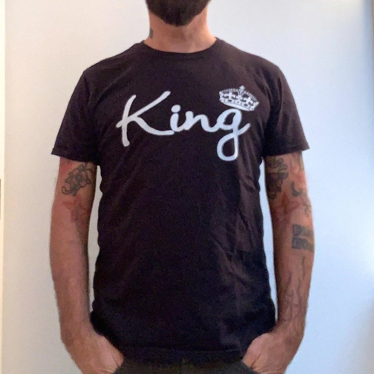 KING Crown Black Sz M Hipster Trendy GILDAN Ring Spun - Adult & Kids T-Shirts, Sweatshirts & Hoodies apparel design preview 1