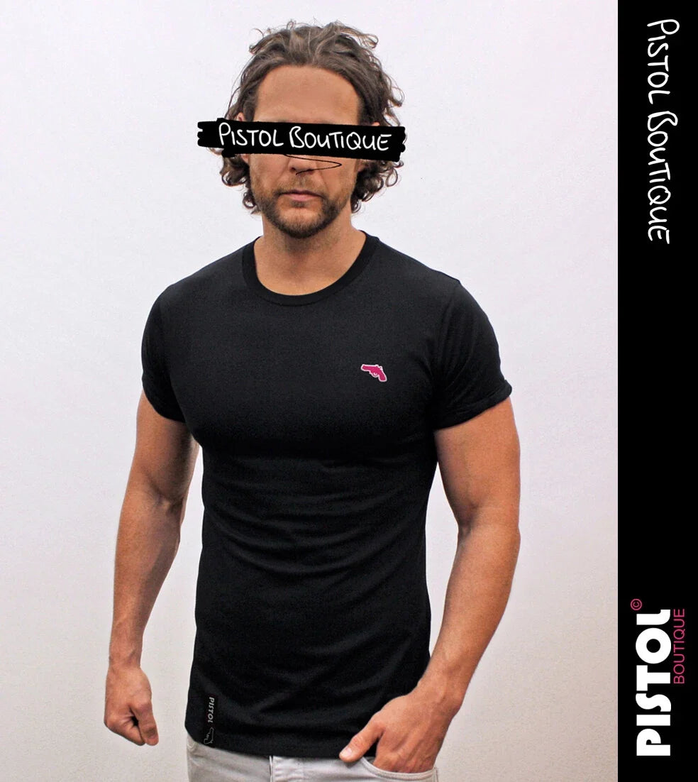 Pistol Boutique Men's Black Fitted Rolled Sleeve Logo - Adult & Kids T-Shirts, Sweatshirts & Hoodies apparel design preview 1
