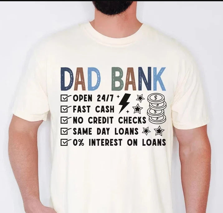 Funny Dad Bank Print Joke Graphic Father's Day Gift - Adult & Kids T-Shirts, Sweatshirts & Hoodies apparel design preview 1