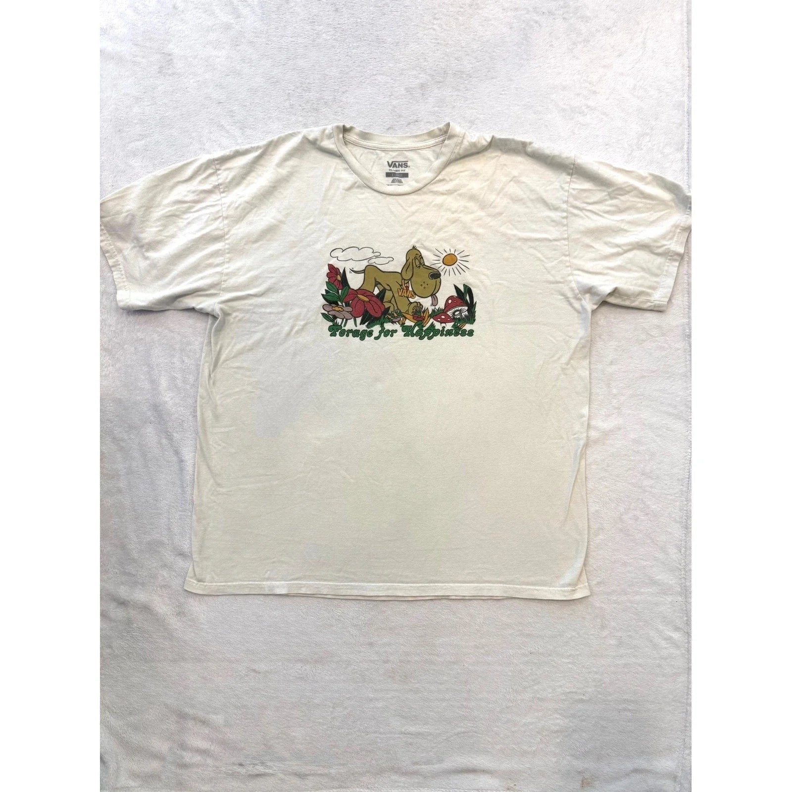 Vans Forage for Happiness Graphic Mens XL Cream Off - Adult & Kids T-Shirts, Sweatshirts & Hoodies apparel design preview 1
