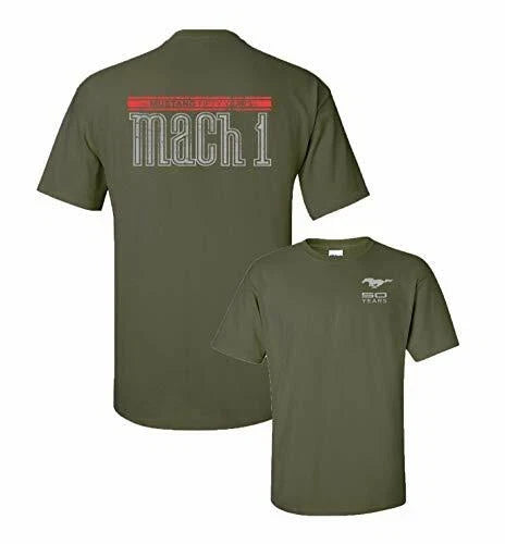 Ford Mustang 50 Years Mach 1 Military - Adult & Kids T-Shirts, Sweatshirts & Hoodies apparel design preview 1