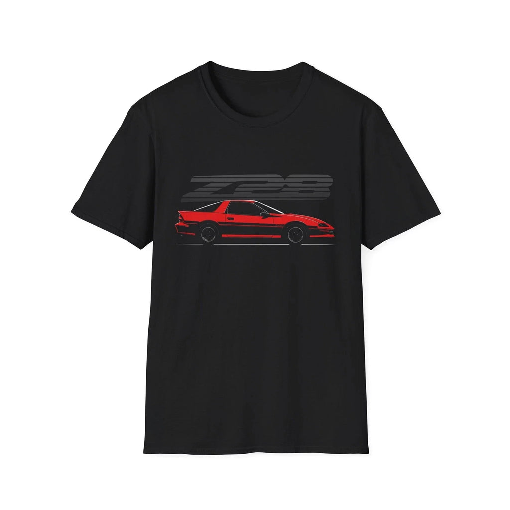 Chevy Camaro Z28 Red Third Gen Muscle Car 80s 90s - Adult & Kids T-Shirts, Sweatshirts & Hoodies apparel design preview 1