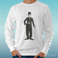 Felpa Man Light Sweater White Charlie Chaplin Road To - Adult & Kids T-Shirts, Sweatshirts & Hoodies apparel design preview 1