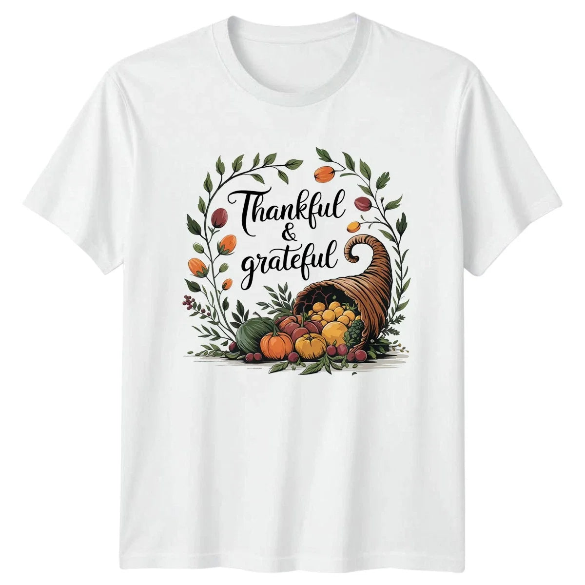 Thankful And Grateful Autumn Harvest Thanksgiving - Adult & Kids T-Shirts, Sweatshirts & Hoodies apparel design preview 1