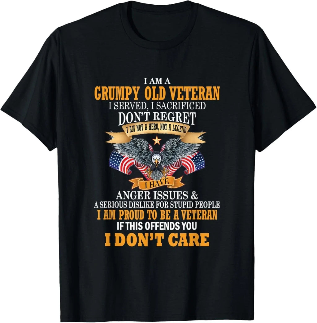 I Am A Grumpy Old Veteran Served Sacrificed Gift - Adult & Kids T-Shirts, Sweatshirts & Hoodies apparel design preview 1