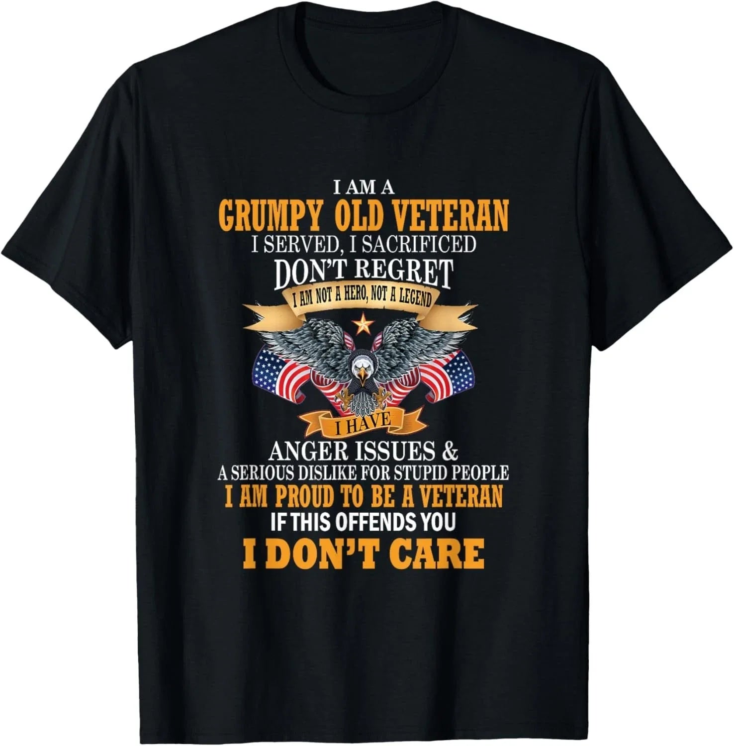 I Am A Grumpy Old Veteran Served Sacrificed Gift - Adult & Kids T-Shirts, Sweatshirts & Hoodies apparel design preview 1