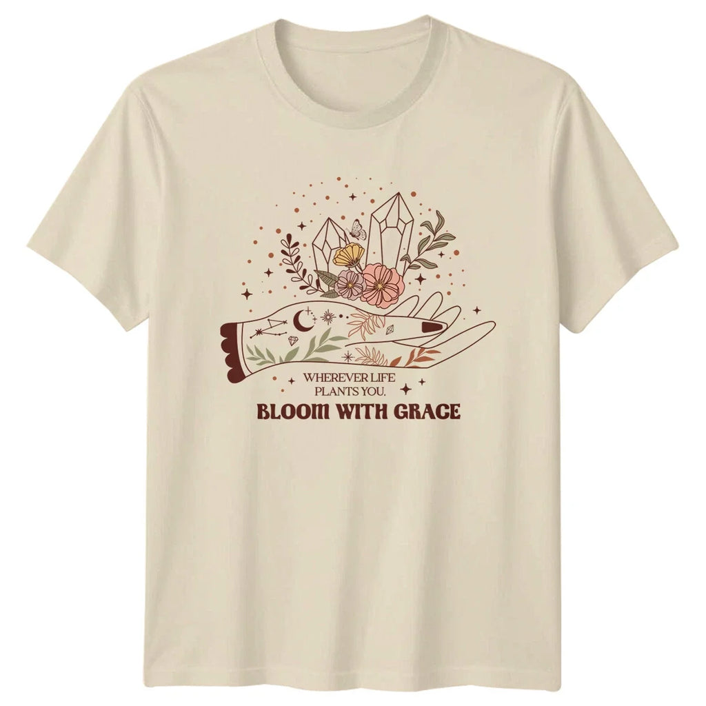 Wherever Life Plants You Bloom With Grace Boho - Adult & Kids T-Shirts, Sweatshirts & Hoodies apparel design preview 1