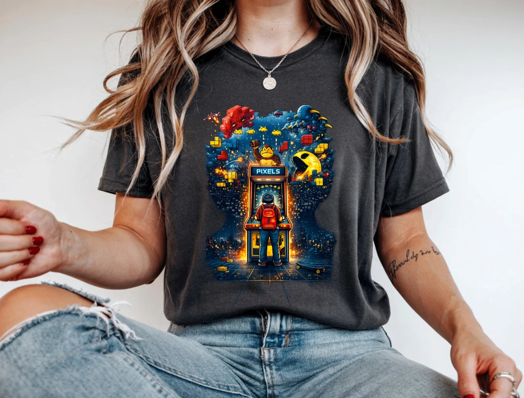 Retro Arcade Gamer Pixel Gaming Nostalgia Video Game - Adult & Kids T-Shirts, Sweatshirts & Hoodies apparel design preview 1