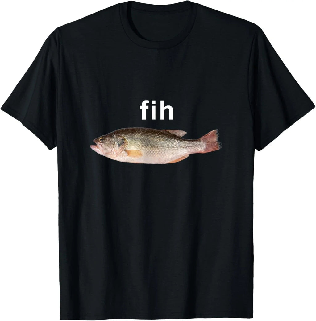 "Fih" Funny Misspelled Fish Meme, Simple Humor - Adult & Kids T-Shirts, Sweatshirts & Hoodies apparel design preview 1