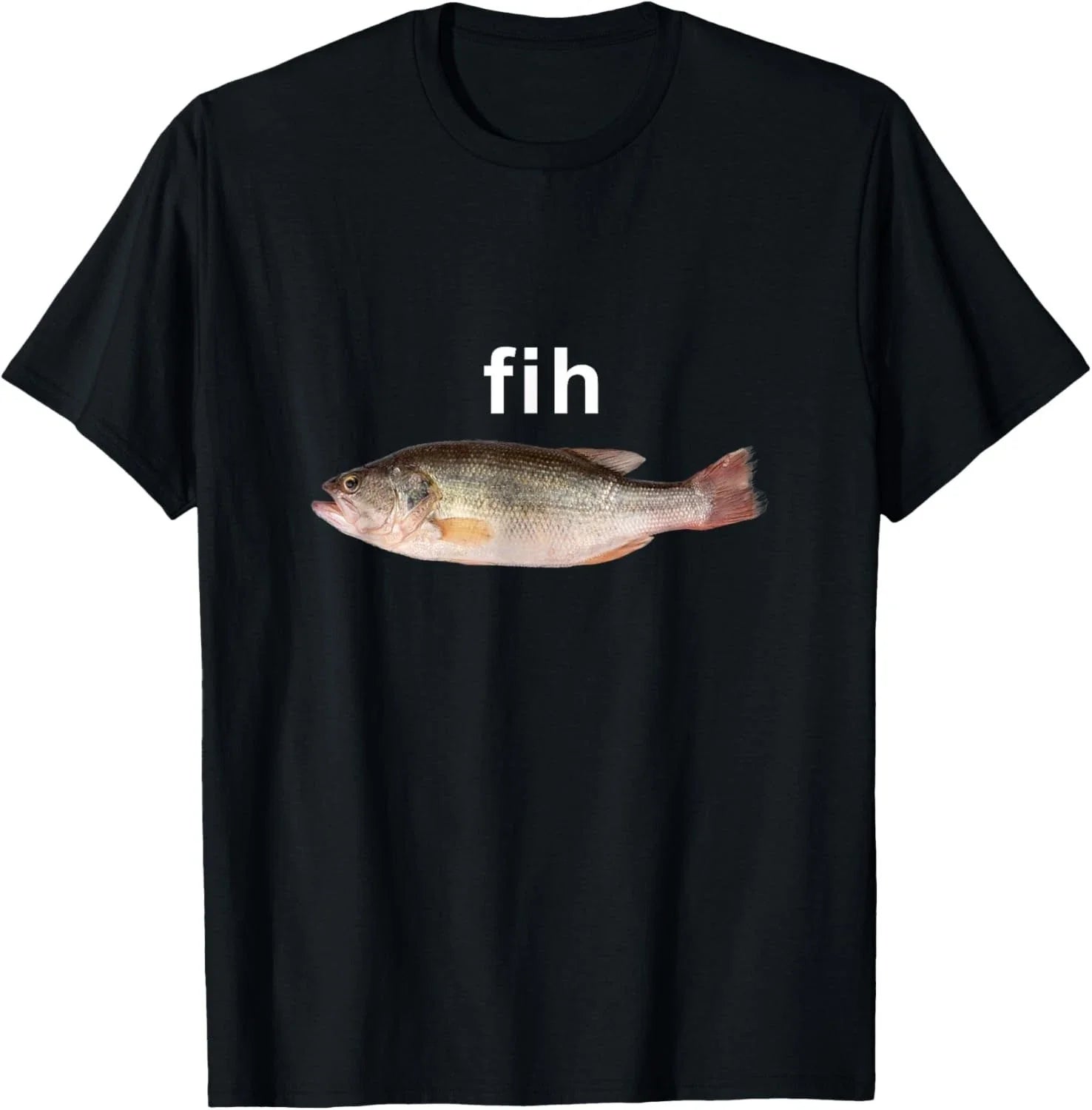"Fih" Funny Misspelled Fish Meme, Simple Humor - Adult & Kids T-Shirts, Sweatshirts & Hoodies apparel design preview 1