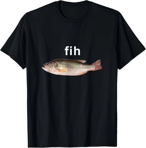 "Fih" Funny Misspelled Fish Meme, Simple Humor - Adult & Kids T-Shirts, Sweatshirts & Hoodies apparel design preview 1