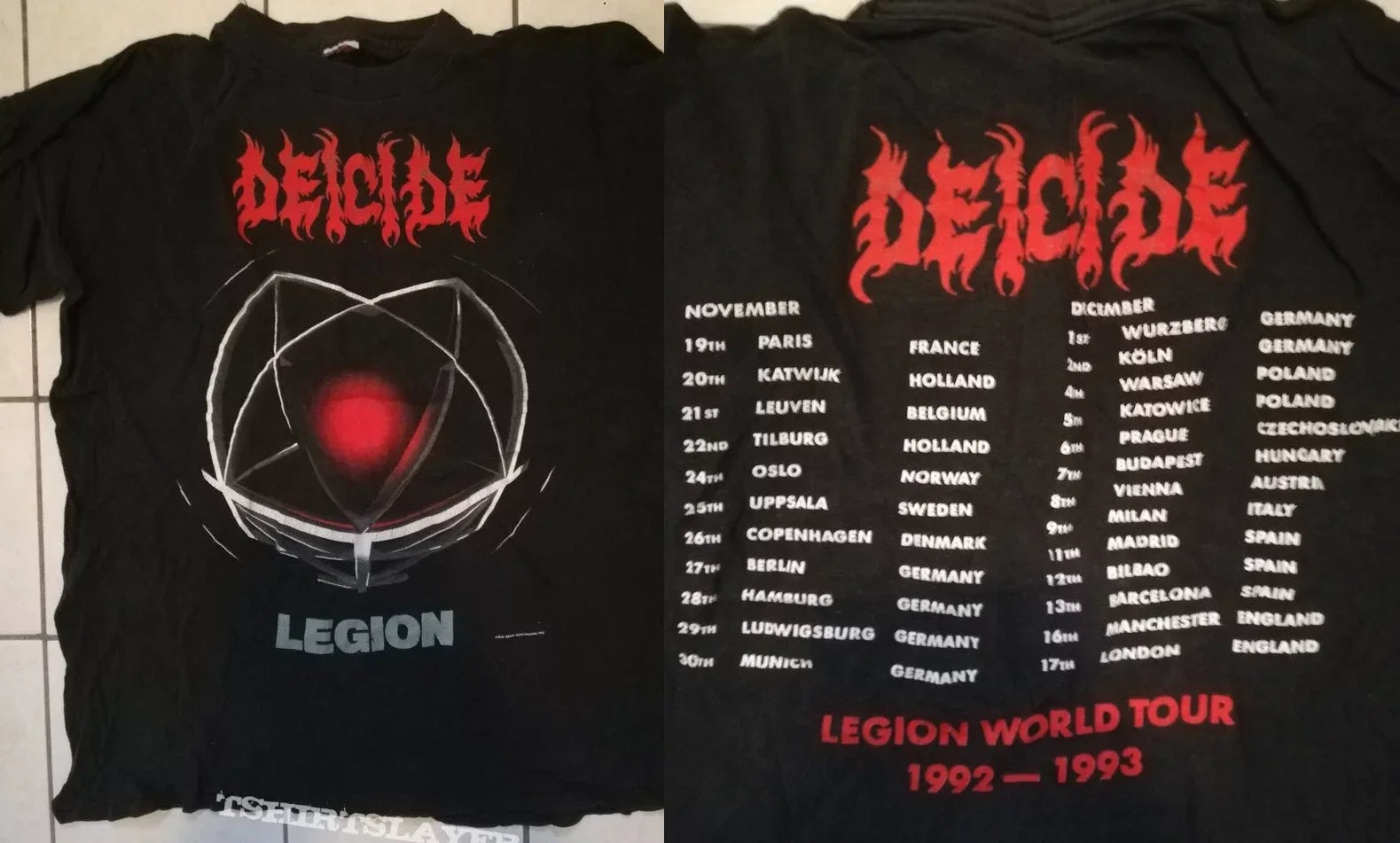 Deicide Tour 1992 Unisex Classic Reprint All sizes - Adult & Kids T-Shirts, Sweatshirts & Hoodies apparel design preview 1