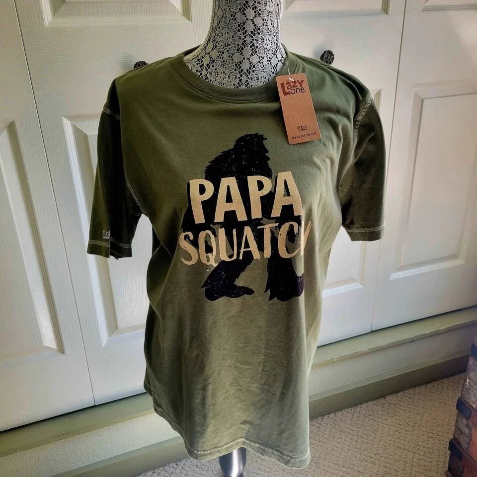 Green LazyOne Men's Papa Squatch With A Graphic - Adult & Kids T-Shirts, Sweatshirts & Hoodies apparel design preview 1