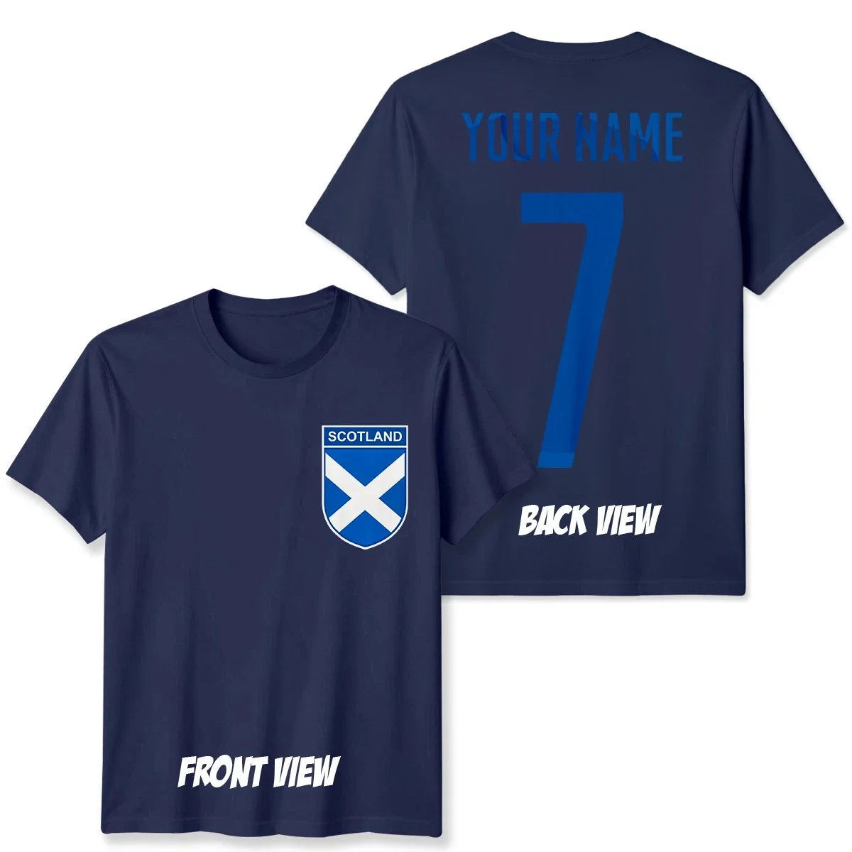 Personalised Scotland Football Name Number #WC - Adult & Kids T-Shirts, Sweatshirts & Hoodies apparel design preview 1