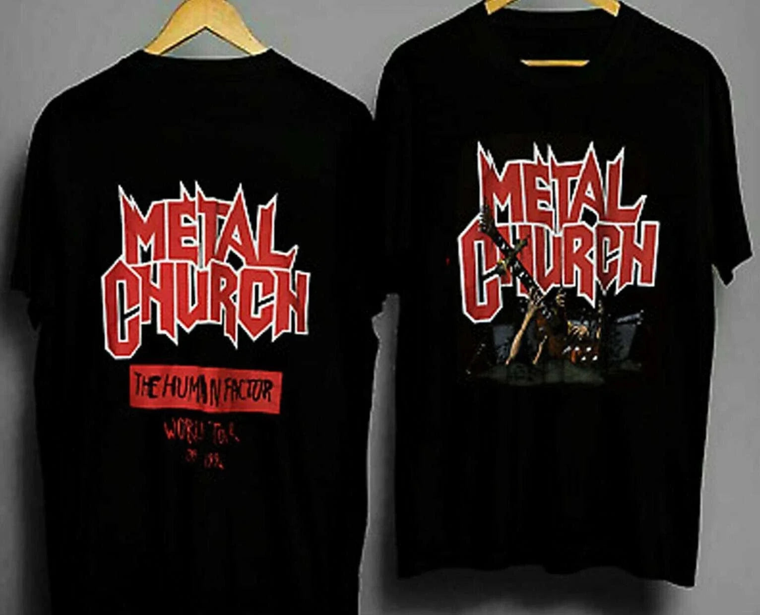 Mike Howe Metal Church The Human Factor Tour Vintage - Adult & Kids T-Shirts, Sweatshirts & Hoodies apparel design preview 1