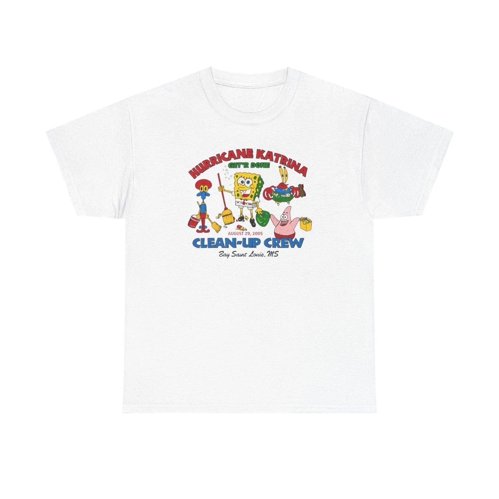 Hurricane Katrina Clean-Up Crew Sponge Cartoon Rescue - Adult & Kids T-Shirts, Sweatshirts & Hoodies apparel design preview 1