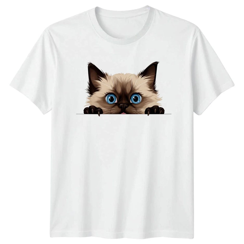 Adorable Peeking Cat With Big Cute Gift For Him And - Adult & Kids T-Shirts, Sweatshirts & Hoodies apparel design preview 1