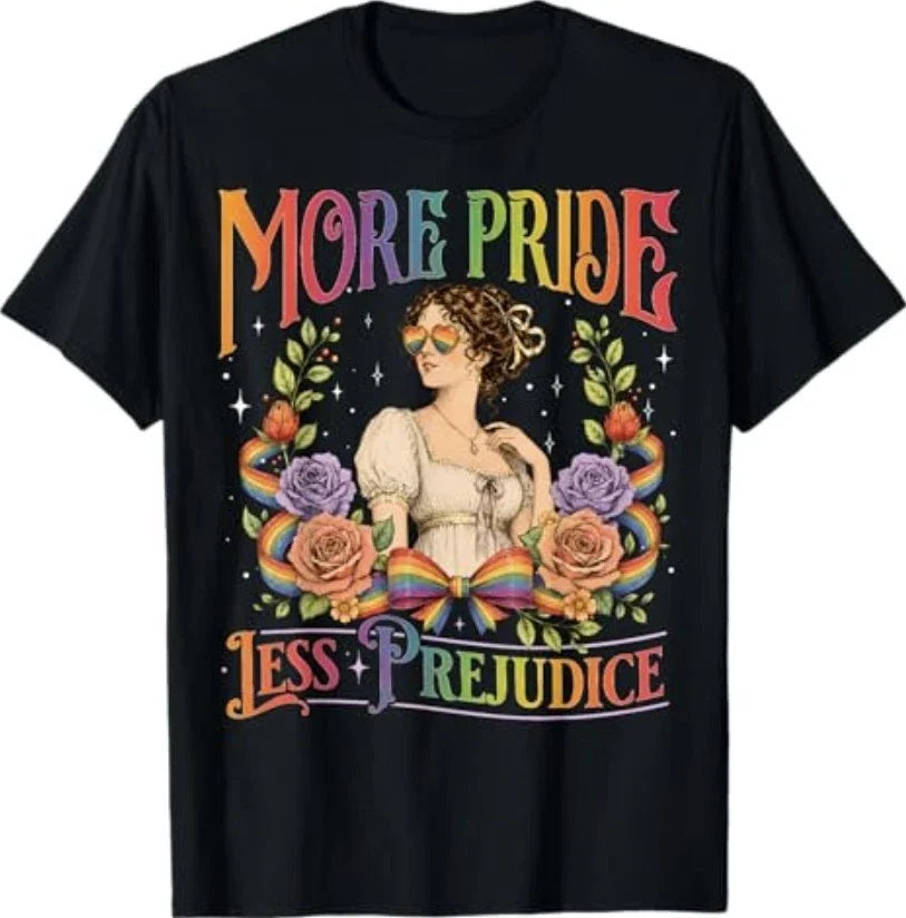 More Pride Less Prejudice Rainbow Vintage Aesthetic - Adult & Kids T-Shirts, Sweatshirts & Hoodies apparel design preview 1