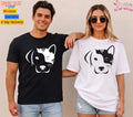 Dog and Cat Split Face Minimalist Pet Lover Graphic - Adult & Kids T-Shirts, Sweatshirts & Hoodies apparel design preview 1
