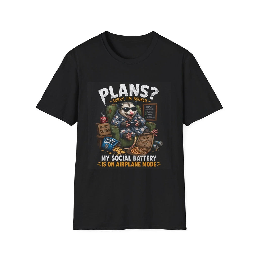 "Plans? Sorry I'm Booked" Possum Introvert - Adult & Kids T-Shirts, Sweatshirts & Hoodies apparel design preview 1