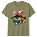 Wishin I Was Fishin Mens Fishing Hobbies Graphic - Adult & Kids T-Shirts, Sweatshirts & Hoodies apparel design preview 1