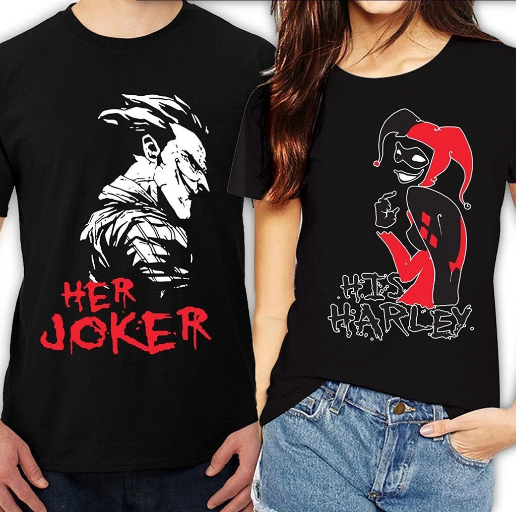 Her Joker His Harley Halloween couple matching funny - Adult & Kids T-Shirts, Sweatshirts & Hoodies apparel design preview 1