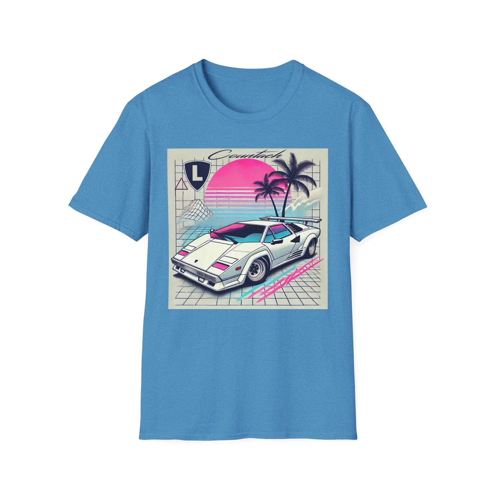 Countach Retro 80s 90s Vaporwave Neon Sunset Palm - Adult & Kids T-Shirts, Sweatshirts & Hoodies apparel design preview 1