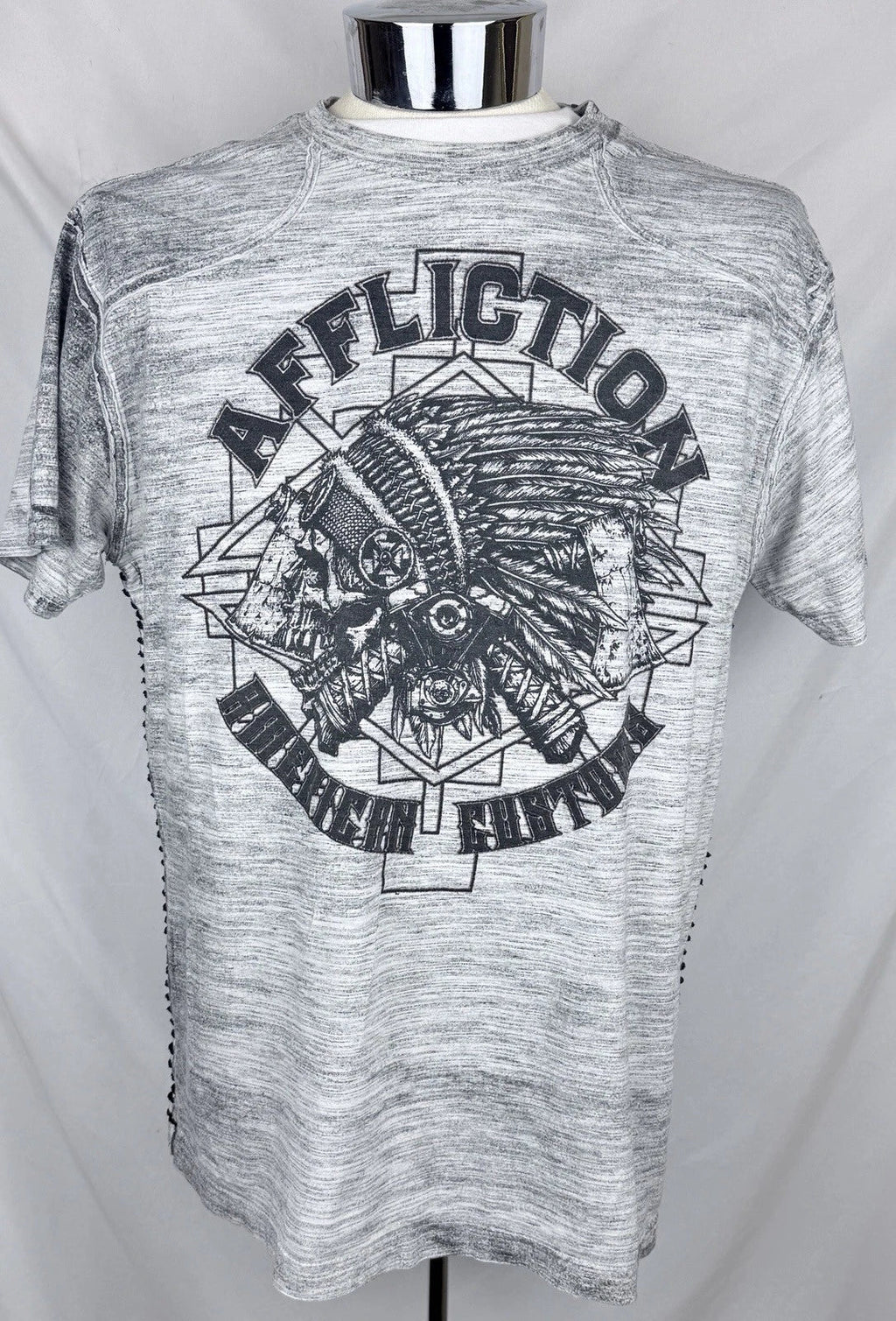 Y2K Affliction American Customs Indian Skull Two - Adult & Kids T-Shirts, Sweatshirts & Hoodies apparel design preview 1