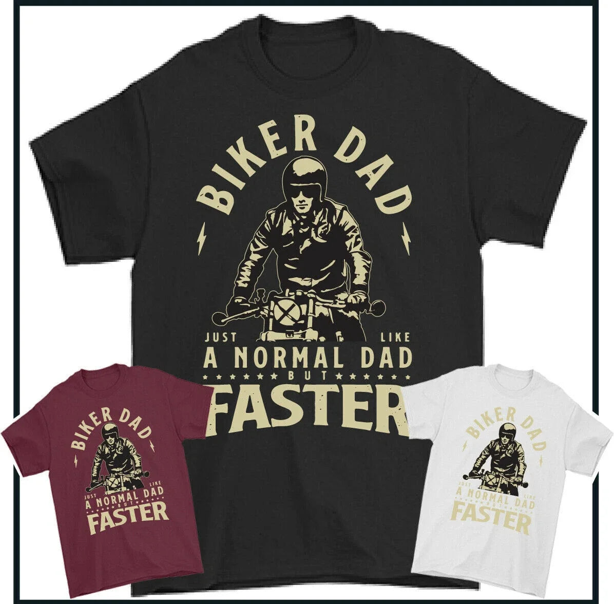 BIKER DAD Mens Funny Father's Day TOP Motorbike - Adult & Kids T-Shirts, Sweatshirts & Hoodies apparel design preview 1