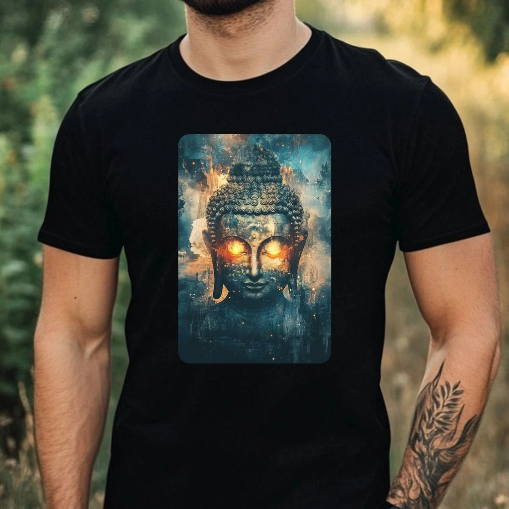 Mens Buddha Light Up Eyes Print Cotton Size XS to 5XL - Adult & Kids T-Shirts, Sweatshirts & Hoodies apparel design preview 1