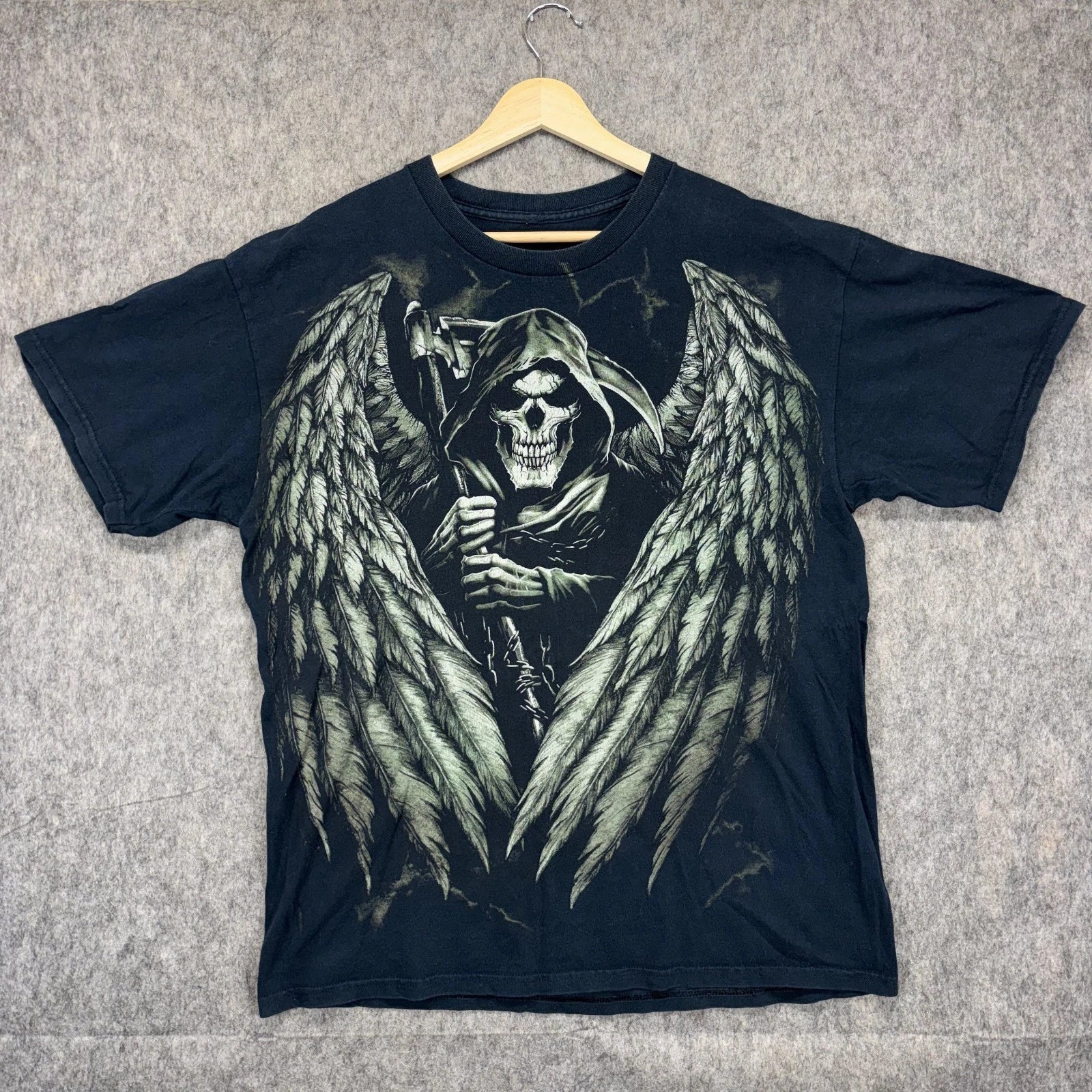 Vintage Y2K Grim Reaper All Over Skull Men's Medium - Adult & Kids T-Shirts, Sweatshirts & Hoodies apparel design preview 1