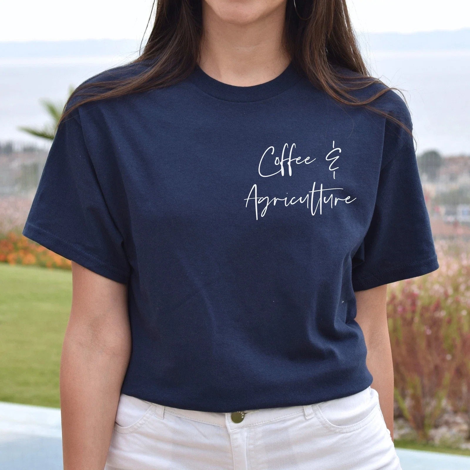 Coffee and agriculture pocket AG teacher Black Navy - Adult & Kids T-Shirts, Sweatshirts & Hoodies apparel design preview 1