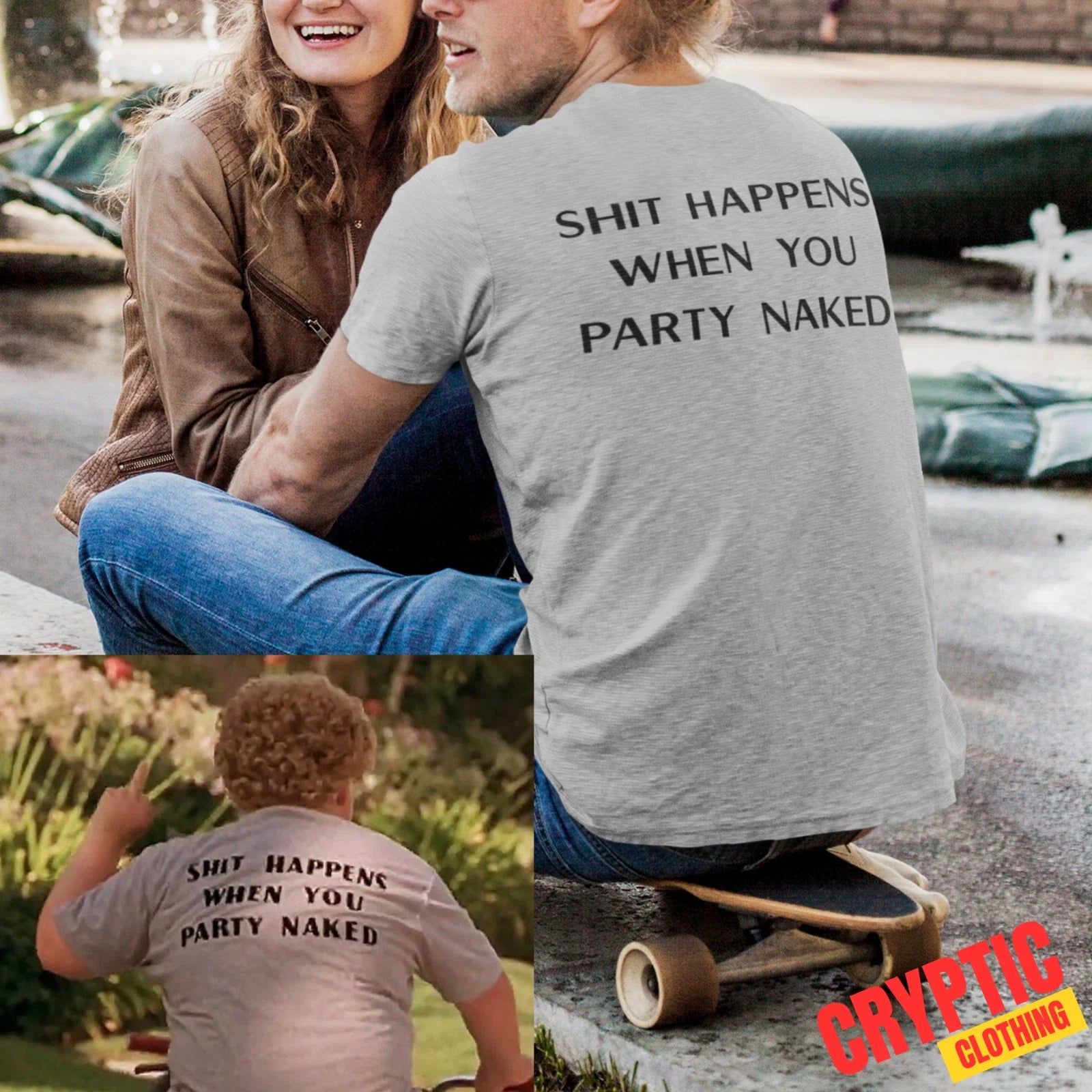 Bad Santa Sh*t Happens When You Party Naked Drunk - Adult & Kids T-Shirts, Sweatshirts & Hoodies apparel design preview 1