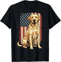 Yellow Labrador Retriever USA Flag Patriotic Lab Dog - Adult & Kids T-Shirts, Sweatshirts & Hoodies apparel design preview 1