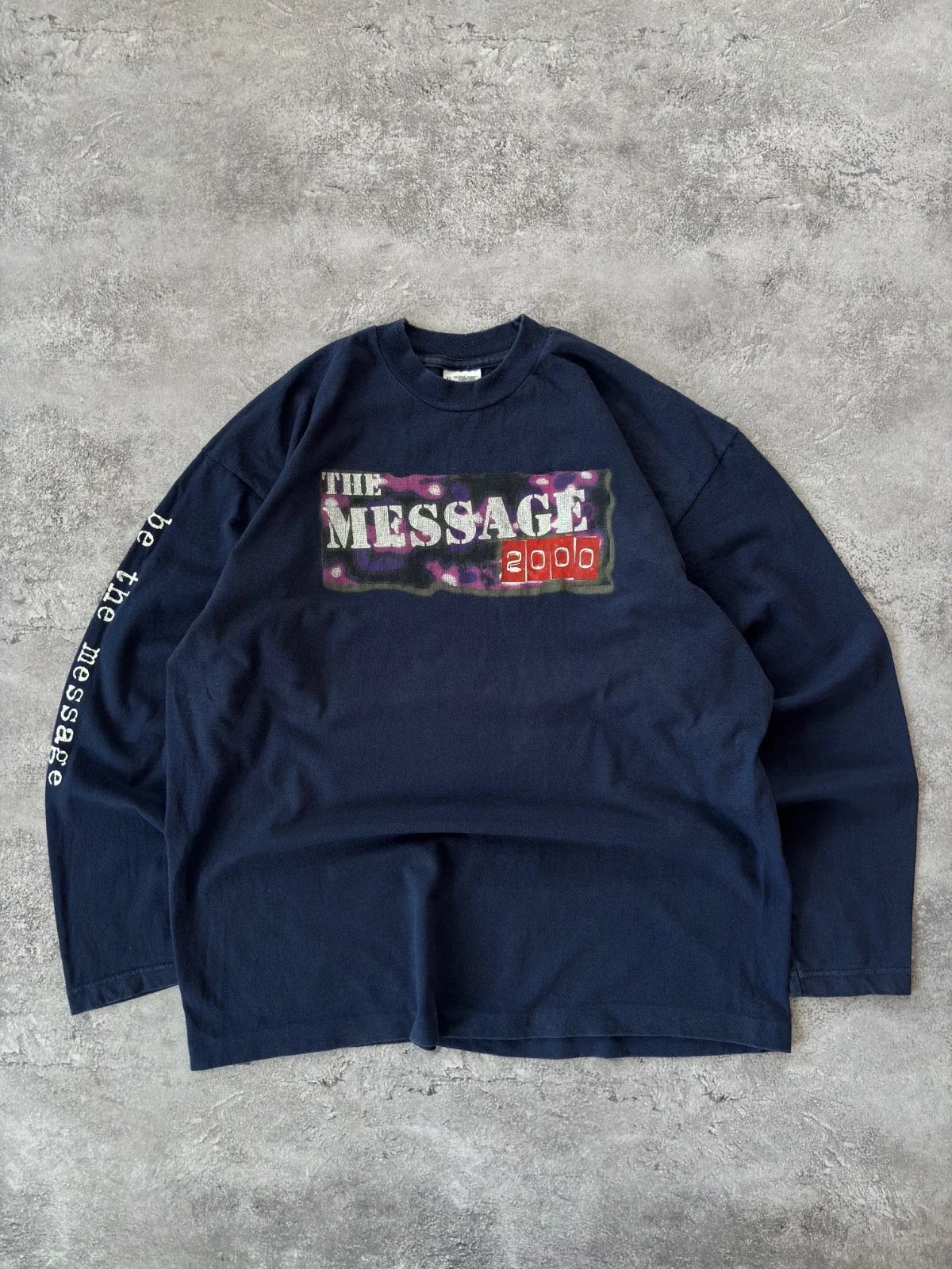 Vintage The Message 2000 XL Y2K Grunge Faded - Adult & Kids T-Shirts, Sweatshirts & Hoodies apparel design preview 1