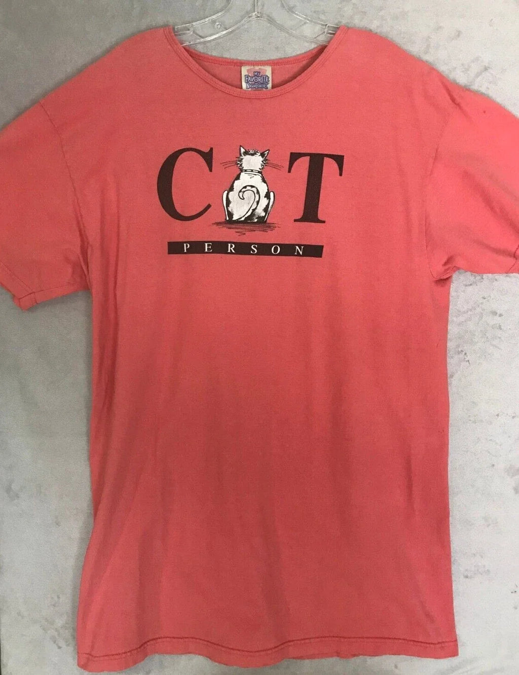 Y2K Vintage CAT PERSON Graphic Night- Red USA Cotton - Adult & Kids T-Shirts, Sweatshirts & Hoodies apparel design preview 1