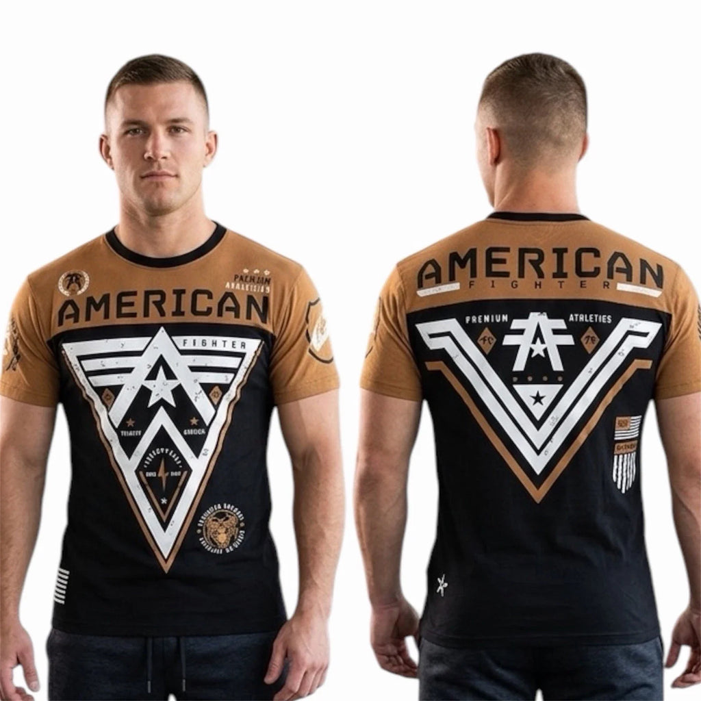 AMERICAN FIGHTER Black Burnt Texas Orange MIDWAY - Adult & Kids T-Shirts, Sweatshirts & Hoodies apparel design preview 1