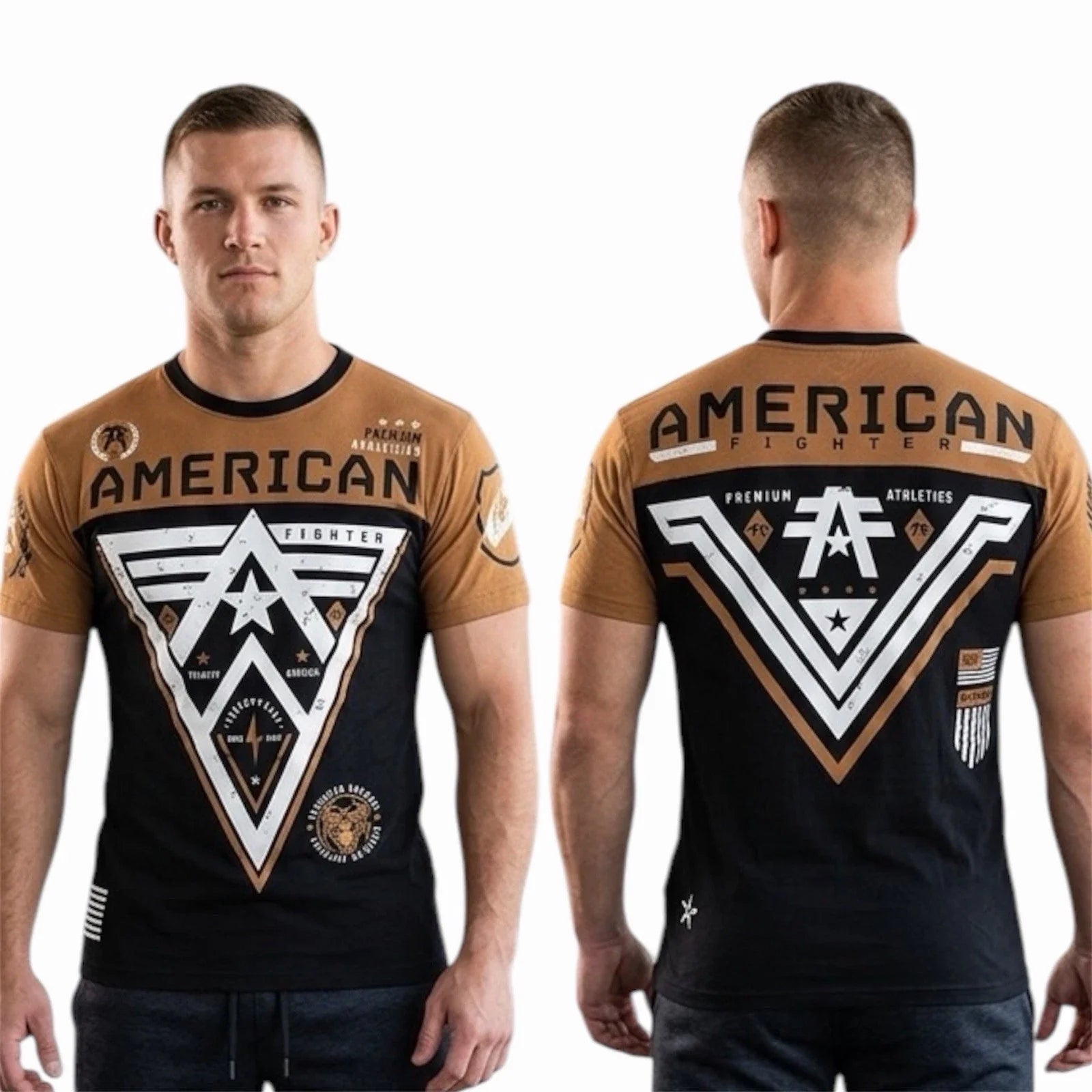 AMERICAN FIGHTER Black Burnt Texas Orange MIDWAY - Adult & Kids T-Shirts, Sweatshirts & Hoodies apparel design preview 1