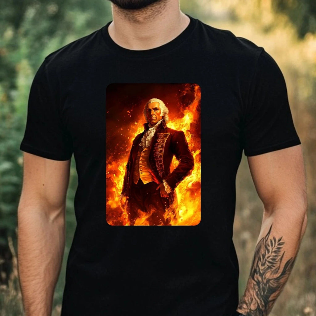 Mens George Washington On Fire Motif Cotton Size XS - Adult & Kids T-Shirts, Sweatshirts & Hoodies apparel design preview 1
