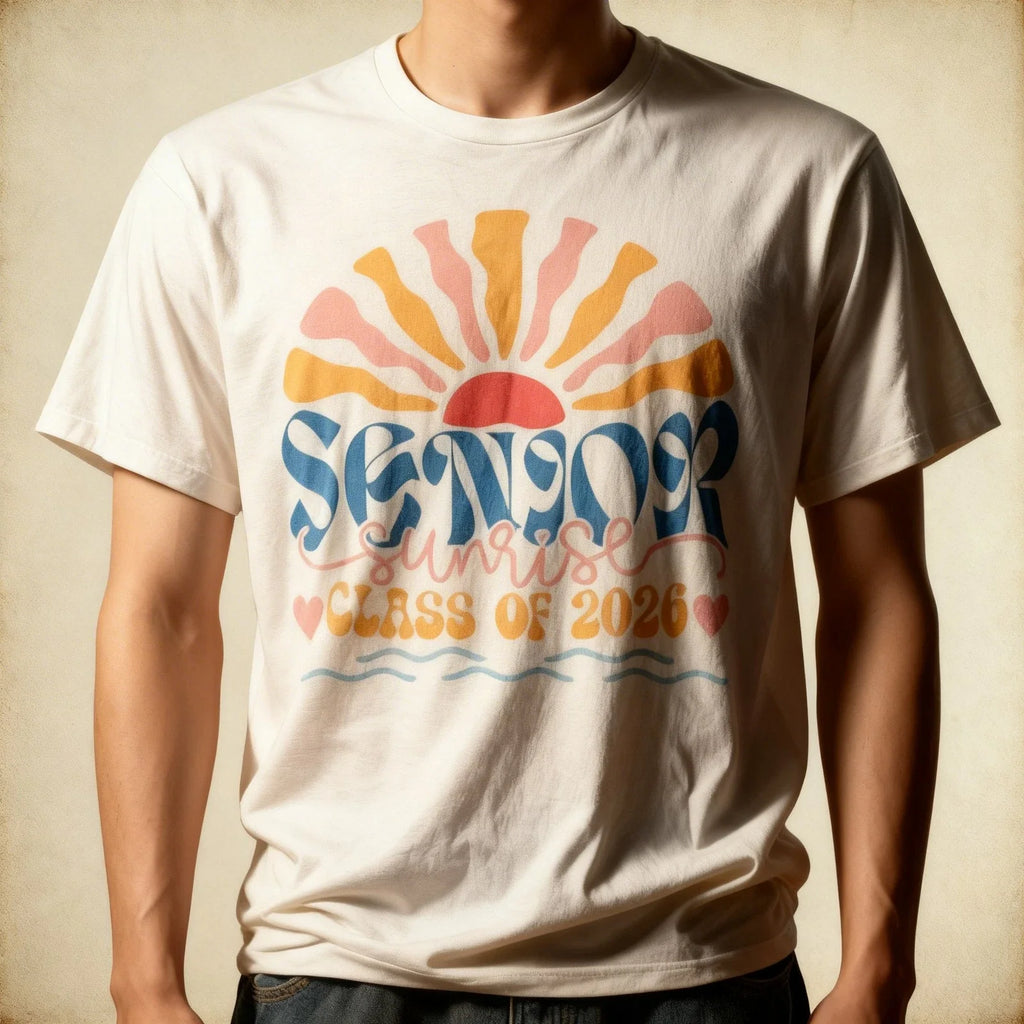 Senior Sunrise 2026 Boho Colorful High School Jenior - Adult & Kids T-Shirts, Sweatshirts & Hoodies apparel design preview 1