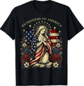 Patroness of The USA Blessed Virgin Mary Catholic Art - Adult & Kids T-Shirts, Sweatshirts & Hoodies apparel design preview 1