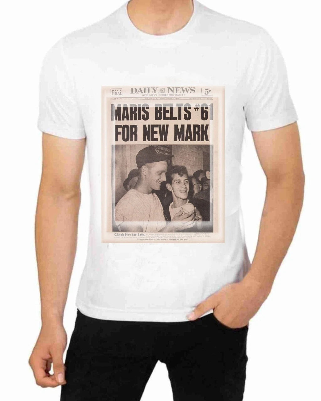 Roger Maris Hit 61 Home Runs Headlines Art Apparel - Adult & Kids T-Shirts, Sweatshirts & Hoodies apparel design preview 1