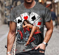 Pin-Up Beauty on a Lowrider Motorcycle Vintage Poker - Adult & Kids T-Shirts, Sweatshirts & Hoodies apparel design preview 1