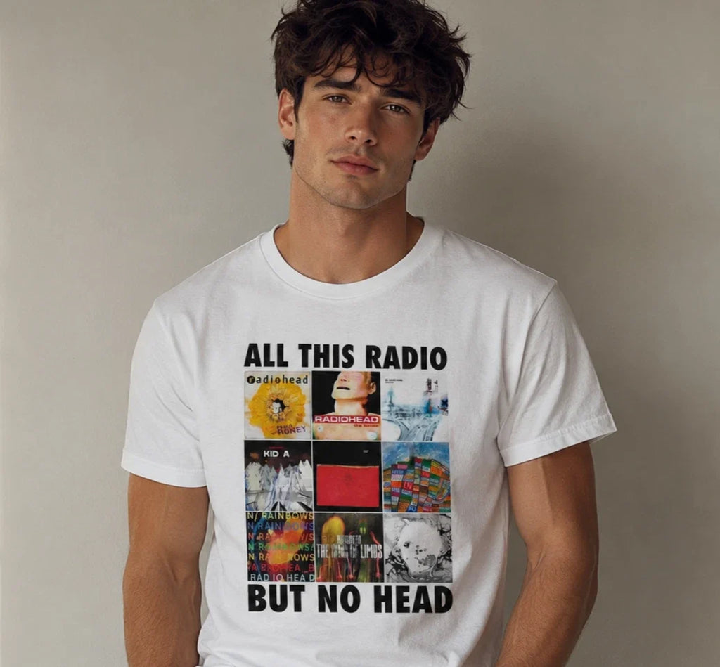 All This Radio But No Head Funny Joke White Graphic - Adult & Kids T-Shirts, Sweatshirts & Hoodies apparel design preview 1