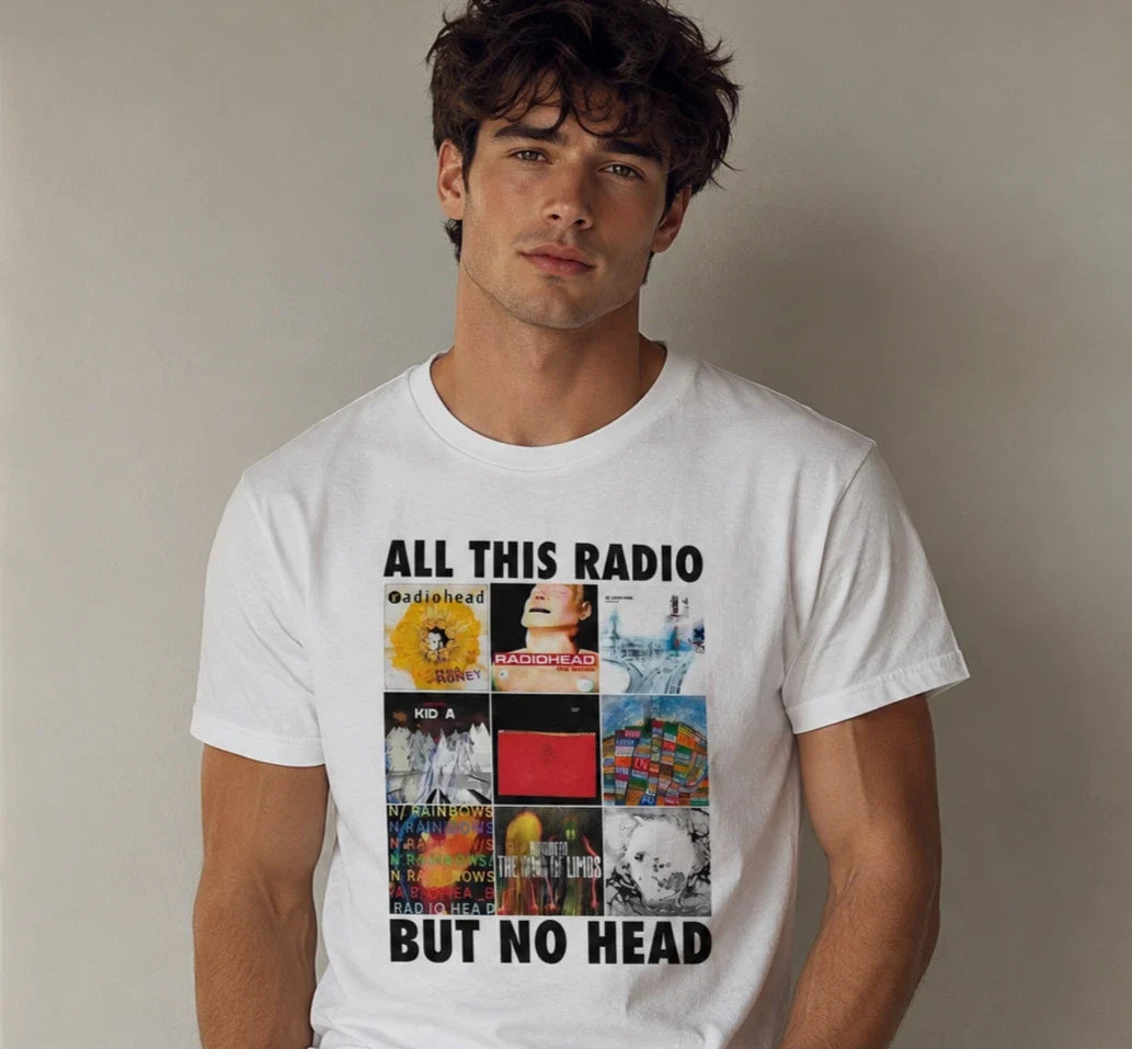All This Radio But No Head Funny Joke White Graphic - Adult & Kids T-Shirts, Sweatshirts & Hoodies apparel design preview 1