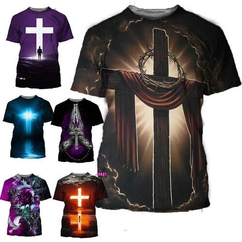 Christian cross Jesus womens/mens Short Sleeve Casual - Adult & Kids T-Shirts, Sweatshirts & Hoodies apparel design preview 1