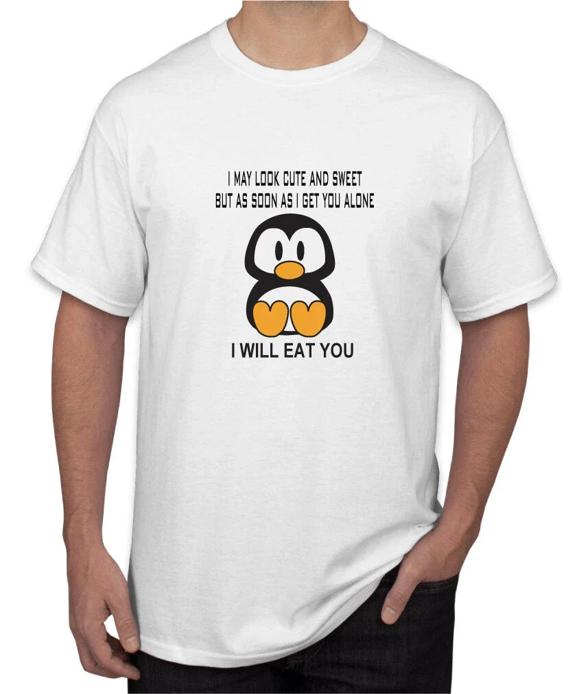 I May Look Cute and Sweet Funny Penguin - Adult & Kids T-Shirts, Sweatshirts & Hoodies apparel design preview 1