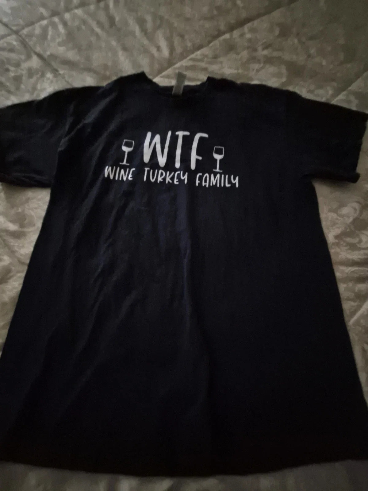 W T F WINE TURKEY FAMILY SIZE LARGE - Adult & Kids T-Shirts, Sweatshirts & Hoodies apparel design preview 1