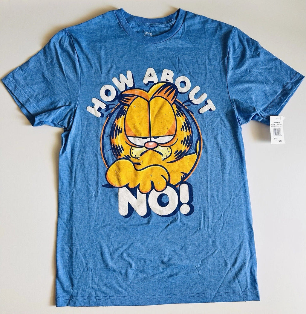 Garfield How About NO! Blue T- New - Adult & Kids T-Shirts, Sweatshirts & Hoodies apparel design preview 1