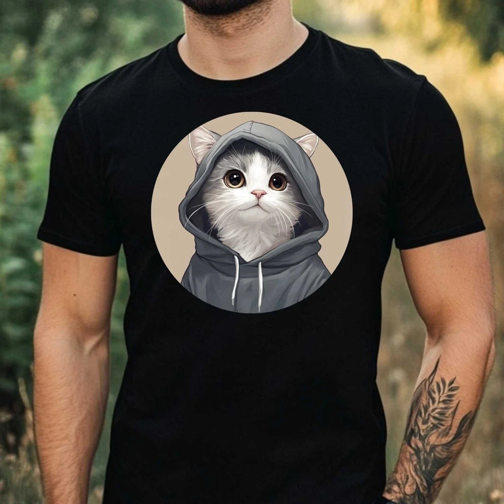 Mens Anime Cat Print Cotton Size XS to 5XL - Adult & Kids T-Shirts, Sweatshirts & Hoodies apparel design preview 1